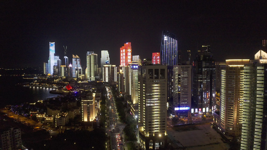 青岛城市夜景航拍视频