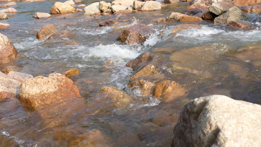 山间溪流清澈 的 的流水视频