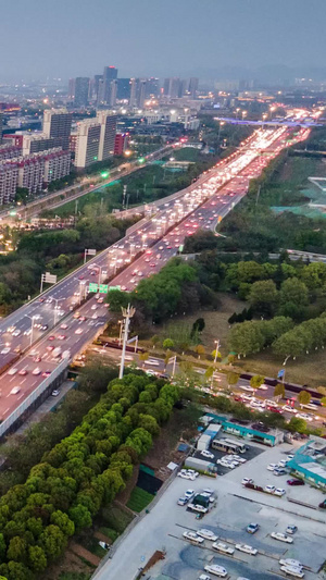 航拍南京雨花世贸夜景延时摄影9秒视频