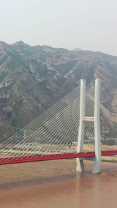 黄河上的大桥山西禹门口大桥母亲河视频