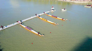 4K航拍划龙舟比赛端午节庆祝活动23秒视频
