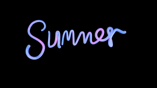夏天SUMMER动态字体手写视频