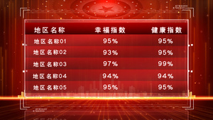 红色大气4k党政表格模板15秒视频