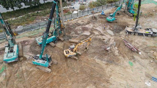 建筑工地航拍[劳务市场]视频