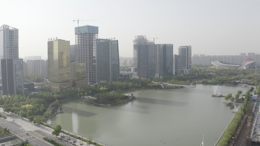 淄博城市航拍风景[中小城市]视频