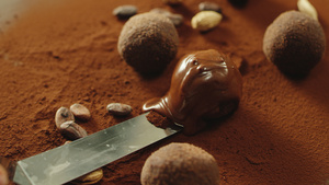 摄取松露糖的器 被熔巧克力覆盖 含铁片14秒视频