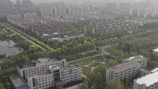 淄博城市航拍风景[中小城市]视频