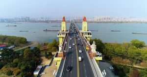 南京长江大桥航拍98秒视频