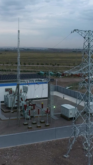 光伏发电变电站航拍新能源45秒视频