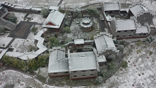 航拍衡阳东洲岛绝美雪景东洲雪景衡阳下雪了视频