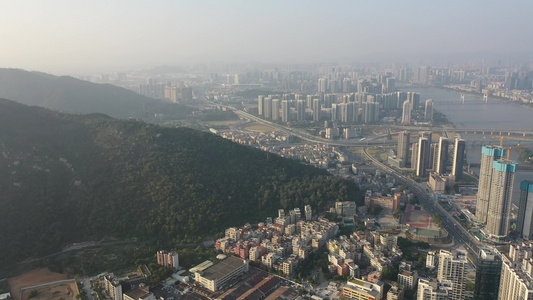 航拍中国澳门特别行政区澳门半岛 澳门西湾大桥 澳门旅游塔澳门塔视频