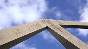 云层在现代建筑桥上流过抽象的现代建筑桥18秒视频