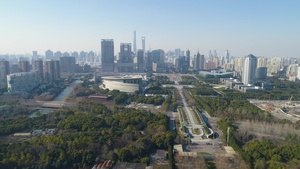绿色公园上海在市区的阳光明媚的日子15秒视频