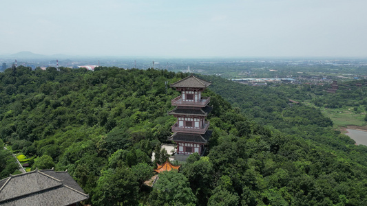 航拍湖北鄂州西山风景区4A景区视频