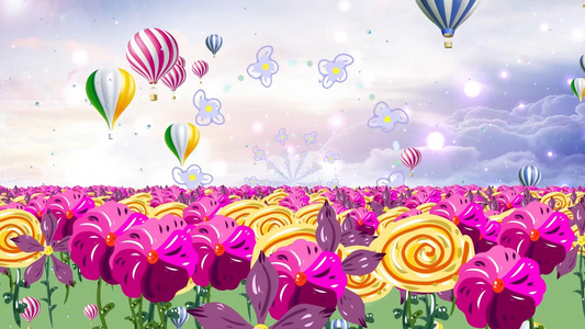 动态唯美粒子花海温馨大气花瓣背景视频素材视频