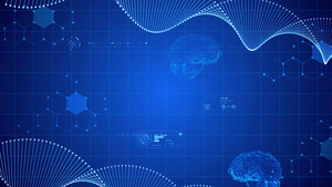 4K医疗科技大脑dna基因链背景视频15秒视频