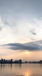 广东清远北江夕阳风景视频