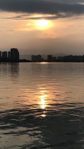 广东清远北江夕阳风景视频