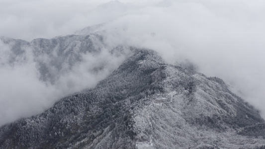 冰雪衡山4K航拍视频