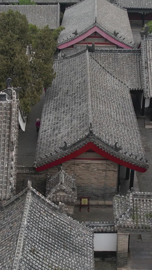 航拍5A景点三孔之孔府庭院院落视频古建筑群48秒视频