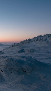 冬季冰天雪地云海落日延时冬季风景视频