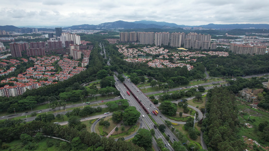 台风天气中的城市视频