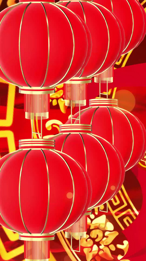 灯笼锣鼓春节新年舞台晚会背景视频中国年30秒视频