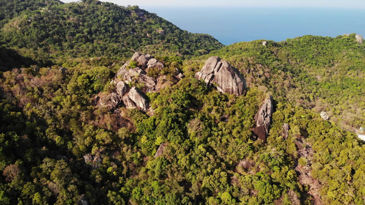 热带岛屿的丛林和山脉视频