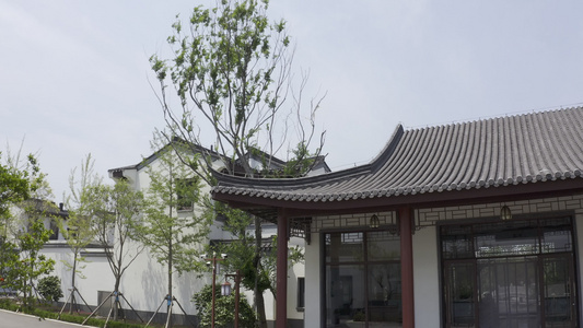 中式小院别墅建筑视频
