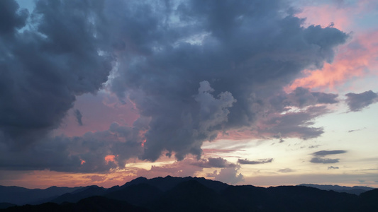 日落晚霞夕阳航拍视频