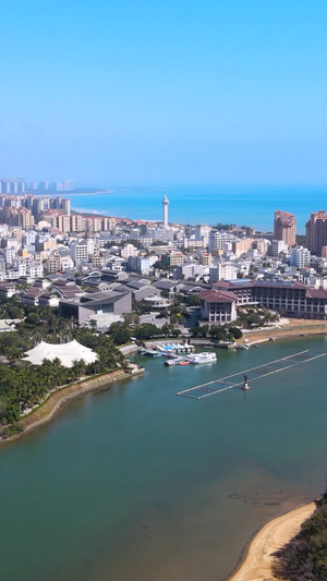 海南琼海小镇海滨建筑群航拍合集度假酒店63秒视频