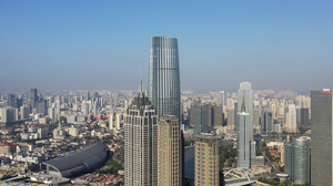 天津城市天际线高楼群航拍4K视频32秒视频