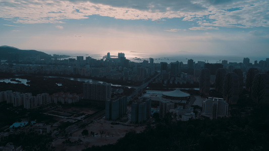 海滨城市风景视频