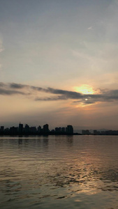 广东清远北江夕阳风景视频