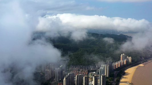 珠海雨后航拍云卷云舒风光视频