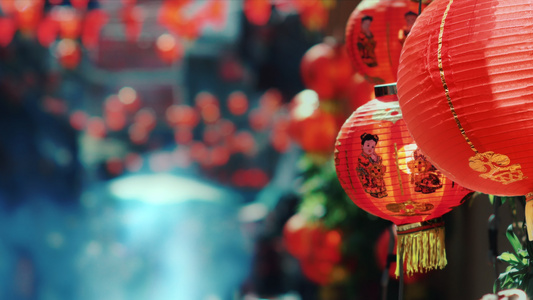 中华新年的中国灯笼视频