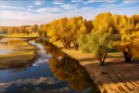 湖边的秋天视频