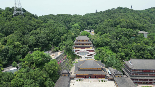 航拍湖北鄂州西山风景区4A景区视频