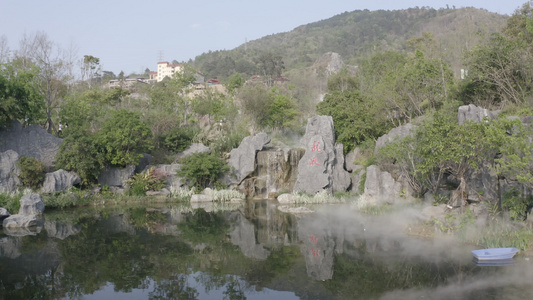 福建省龙岩市新罗区南城街道登高山公园航拍视频