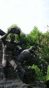 狼牙山五壮士雕像视频