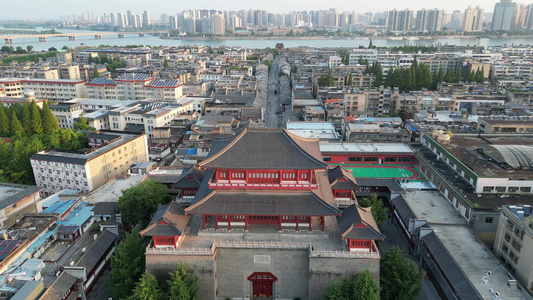 航拍湖北襄阳古城4A景区 视频