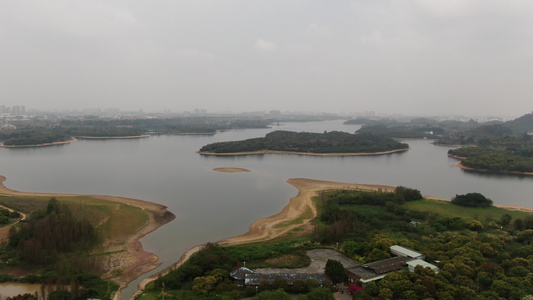 航拍广东东莞松山湖景区视频