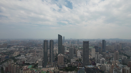 无锡城市风光三阳广场高楼建筑航拍视频