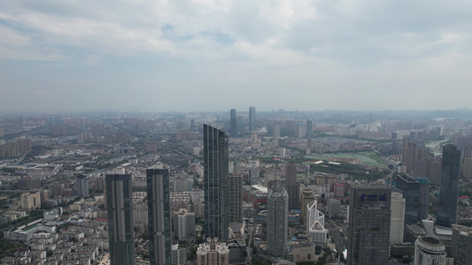 无锡城市风光三阳广场高楼建筑航拍视频