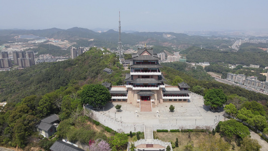 航拍广东惠州红花湖景区挂榜阁视频