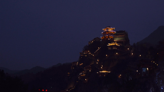 望仙谷 夜景 古镇古街 景观人文视频