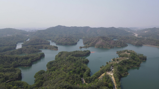 航拍广东惠州红花湖景区视频