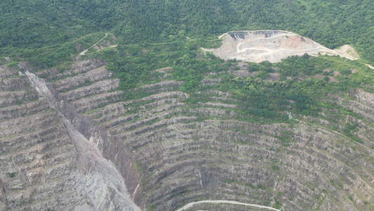 湖北黄石矿山公园亚洲第一坑航拍视频