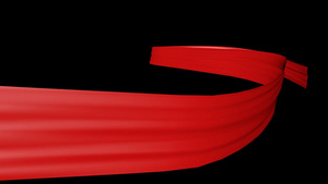 三维红绸飘动透明素材4秒视频