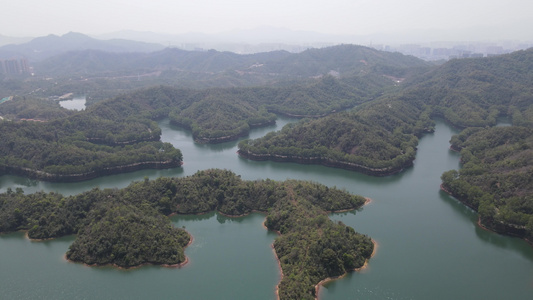 航拍广东惠州红花湖景区视频